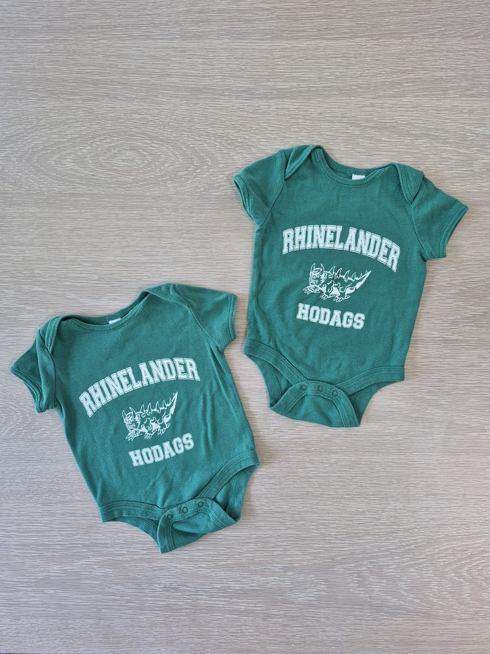 Infant 3-6 Months Green Rhinelander Hodags Baby Bodysuits - Set of 2